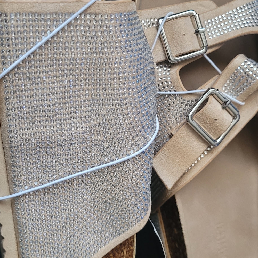 Forever 21 Tan and Silver Sandals